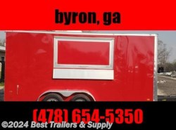 2023 Covered Wagon 7X16 red concession trailer w sinks and power
