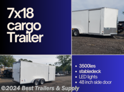 2023 Covered Wagon 7 x 18 white covered wagon trailer enclosed
