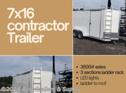 2023 Covered Wagon 7x16 x 7 contractor white enclosed cargo trailer