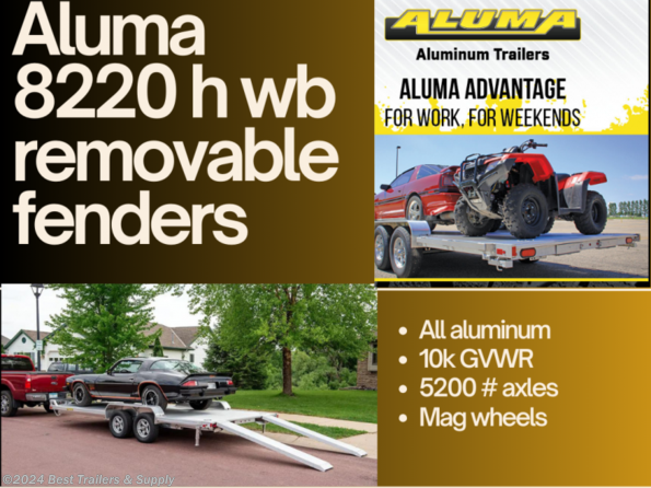 2024 Aluma 8220 h wb wide body carhauler trailer side load available in Byron, GA