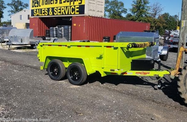 2024 Down 2 Earth 6x10 safety green 7k small dump trailer landscape available in Byron, GA