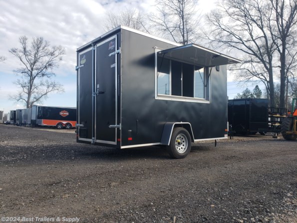 2024 Covered Wagon 6x12 7ft Interior Black concession trailer w Glass available in Byron, GA