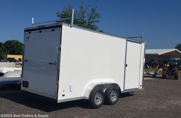 2024 Covered Wagon 7x16 x 7 contractor white enclosed cargo trailer available in Byron, GA