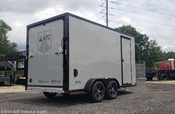 2023 ATC Trailers 7 X 14 ALL aluminum dove grey black cargo motorcyc available in Byron, GA