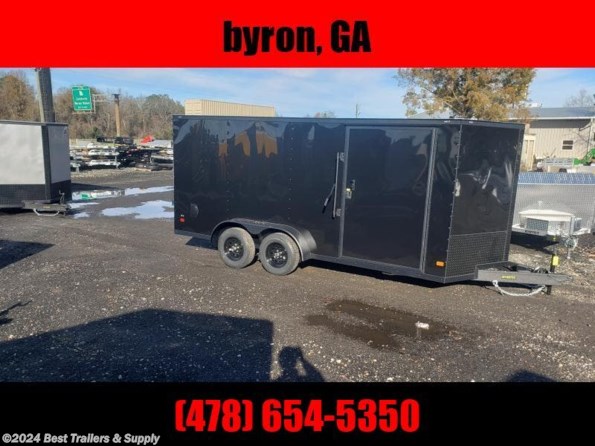 2024 Covered Wagon 7x16blackout enclosed trailer w extra wide doors available in Byron, GA
