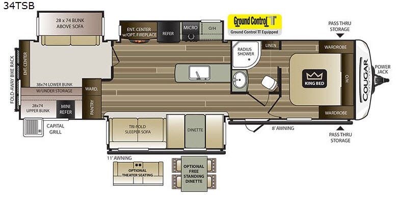 Used 2018 Keystone Cougar Half-Ton Series 34TSB available in Bunker Hill, Indiana