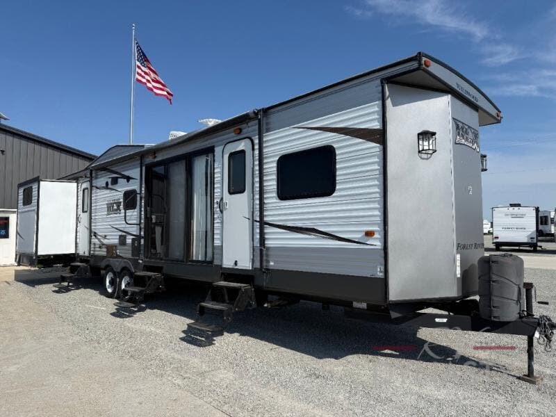 Used 2017 Forest River Wildwood DLX 402QBQ available in Bunker Hill, Indiana