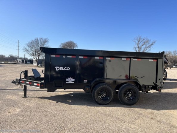 2024 Delco | 7x14x4 | Dump | 2-7k Axles | Black | 3 Way Gate available in Lacy Lakeview, TX
