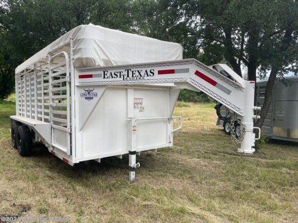 2024 East Texas Trailers | 6'8"x16 | GN Livestock | 2-7k Axles | WHITE | CL available in Lacy Lakeview, TX