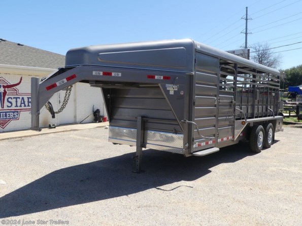 2024 GR | 68x20 | GN Livestock | 2-7k Axles | Grey | Swing available in Lacy Lakeview, TX