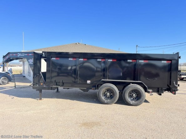 2024 Delco | 7x16x4 |GN Dump | 2-7k Axles | Black | 3 Way Rea available in Lacy Lakeview, TX