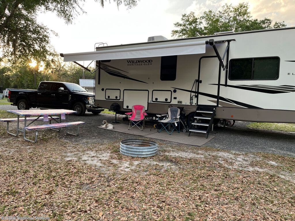 Used 2022 Forest River Wildwood Heritage Glen Elite M-36F available in Whitestown, Indiana