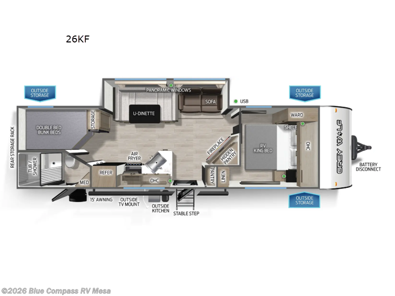 New 2026 Forest River Cherokee Grey Wolf 26KF available in Mesa, Arizona