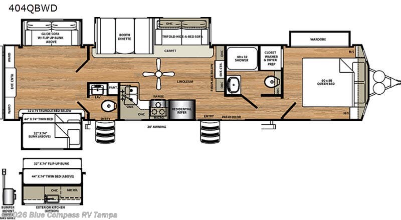 Used 2019 Forest River Sandpiper Destination Trailers 404QBWD available in Dover, Florida