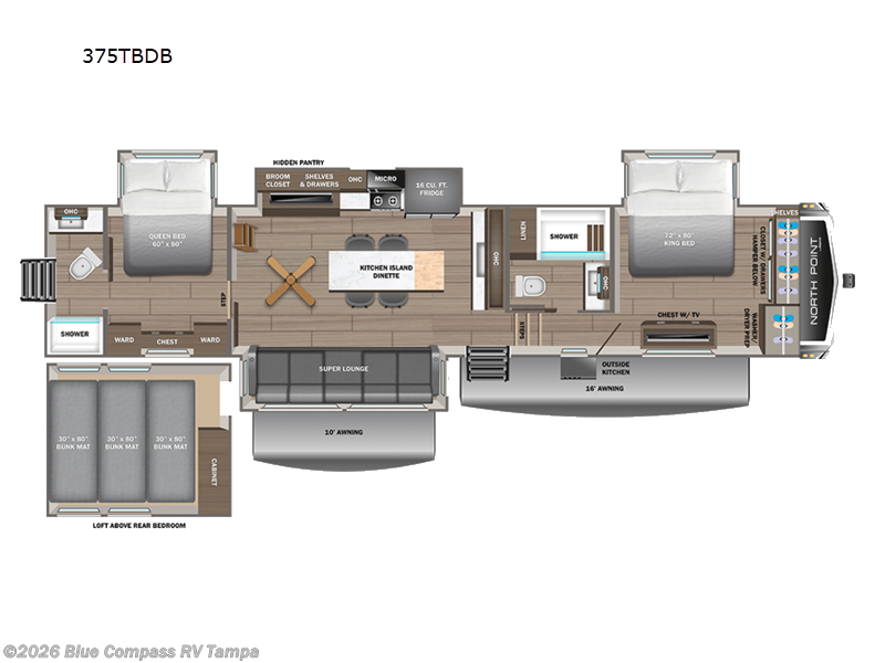 New 2027 Jayco North Point 375TBDB available in Dover, Florida