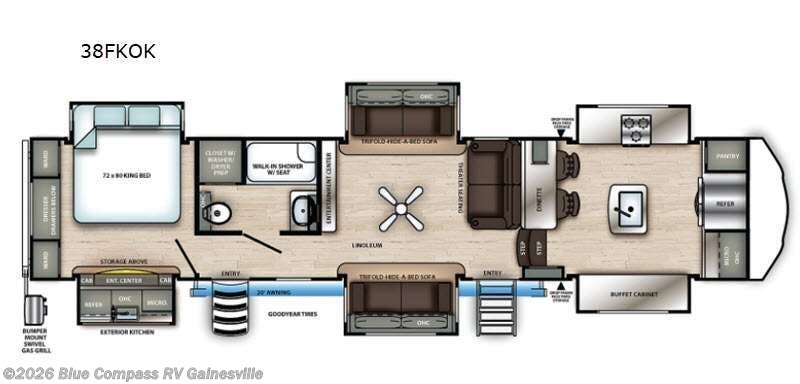 Used 2021 Forest River Sandpiper 38FKOK available in Alachua, Florida