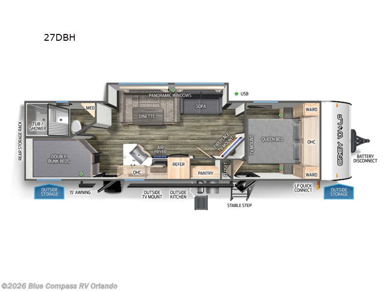 Used 2025 Forest River Cherokee Grey Wolf 27DBH available in Casselberry, Florida