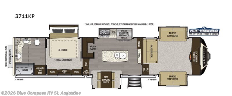 Used 2019 Keystone Alpine 3711KP available in St. Augustine, Florida