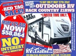 New 2024 Outdoors RV Back Country Series 21RWS available in Adamsburg, Pennsylvania