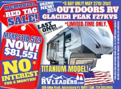 New 2024 Outdoors RV Mountain Series Glacier Peak F27KVS available in Adamsburg, Pennsylvania