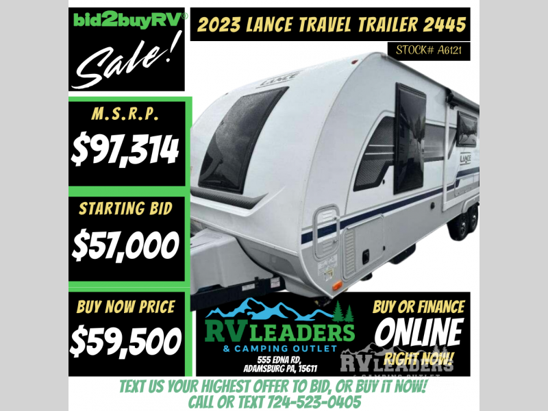 New 2023 Lance  Lance Travel Trailers 2445 available in Adamsburg, Pennsylvania