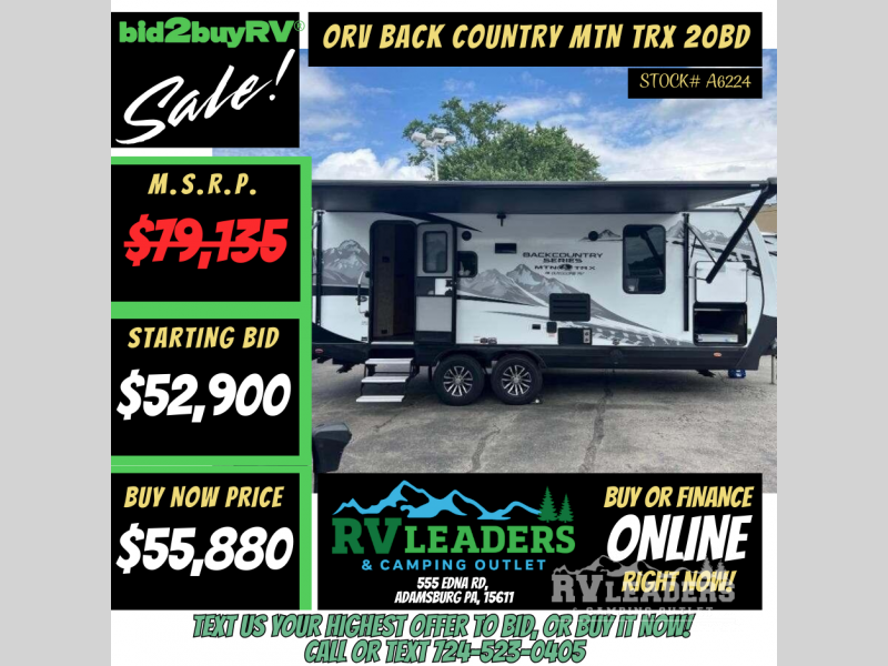 New 2024 Outdoors RV Back Country Series MTN TRX 21RWS available in Adamsburg, Pennsylvania