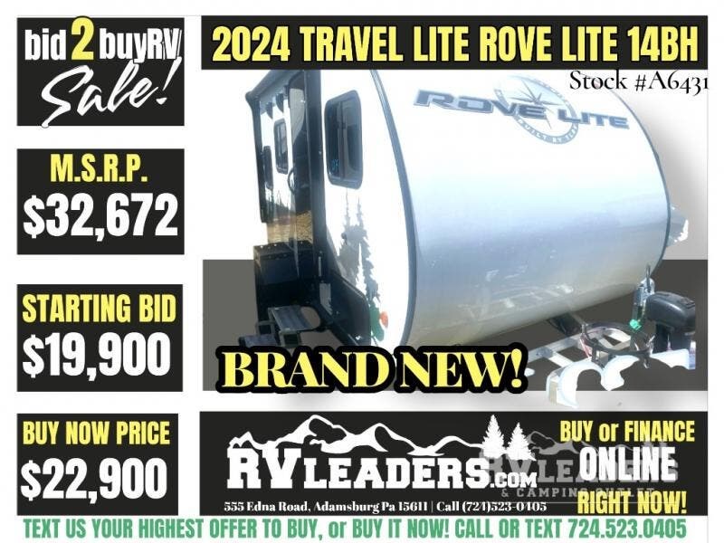 New 2024 Travel Lite Rove Lite 14BH available in Adamsburg, Pennsylvania