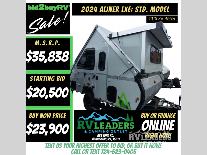 New 2024 Aliner LXE Std. Model available in Adamsburg, Pennsylvania
