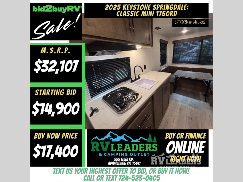New 2025 Keystone Springdale Classic Mini 1750RD available in Adamsburg, Pennsylvania
