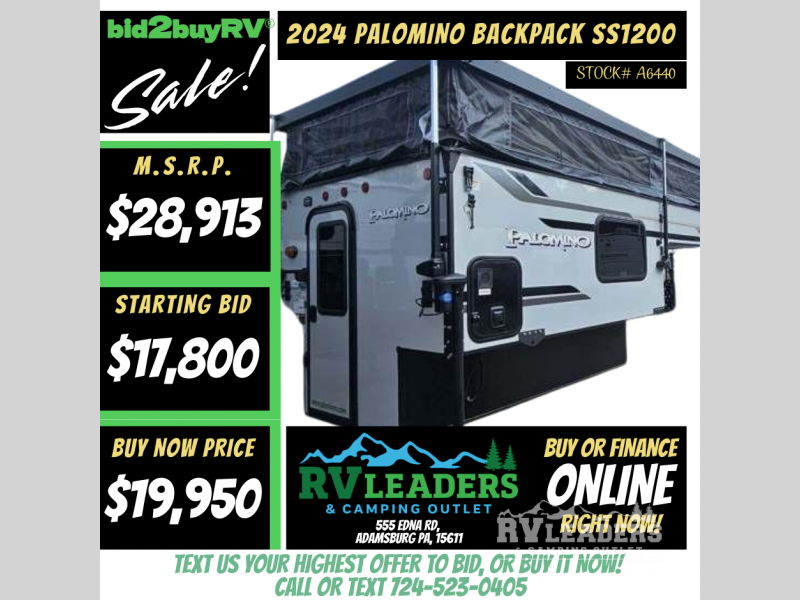 New 2024 Palomino Backpack Edition SS 1200 available in Adamsburg, Pennsylvania