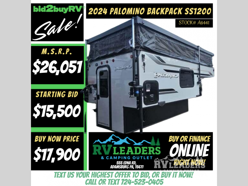 New 2024 Palomino Backpack Edition SS 1200 available in Adamsburg, Pennsylvania