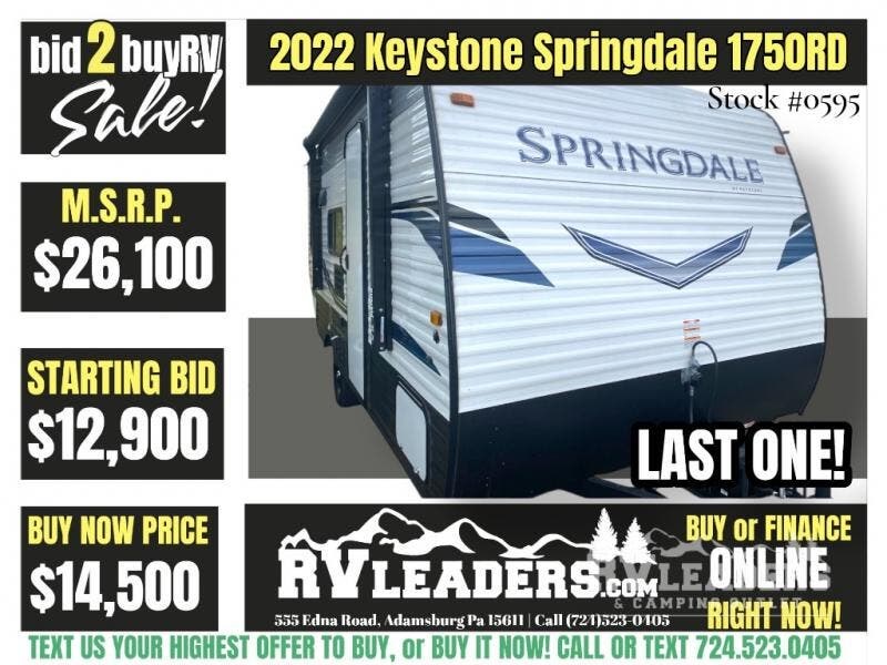 Used 2022 Keystone Springdale Mini 1750RD available in Adamsburg, Pennsylvania