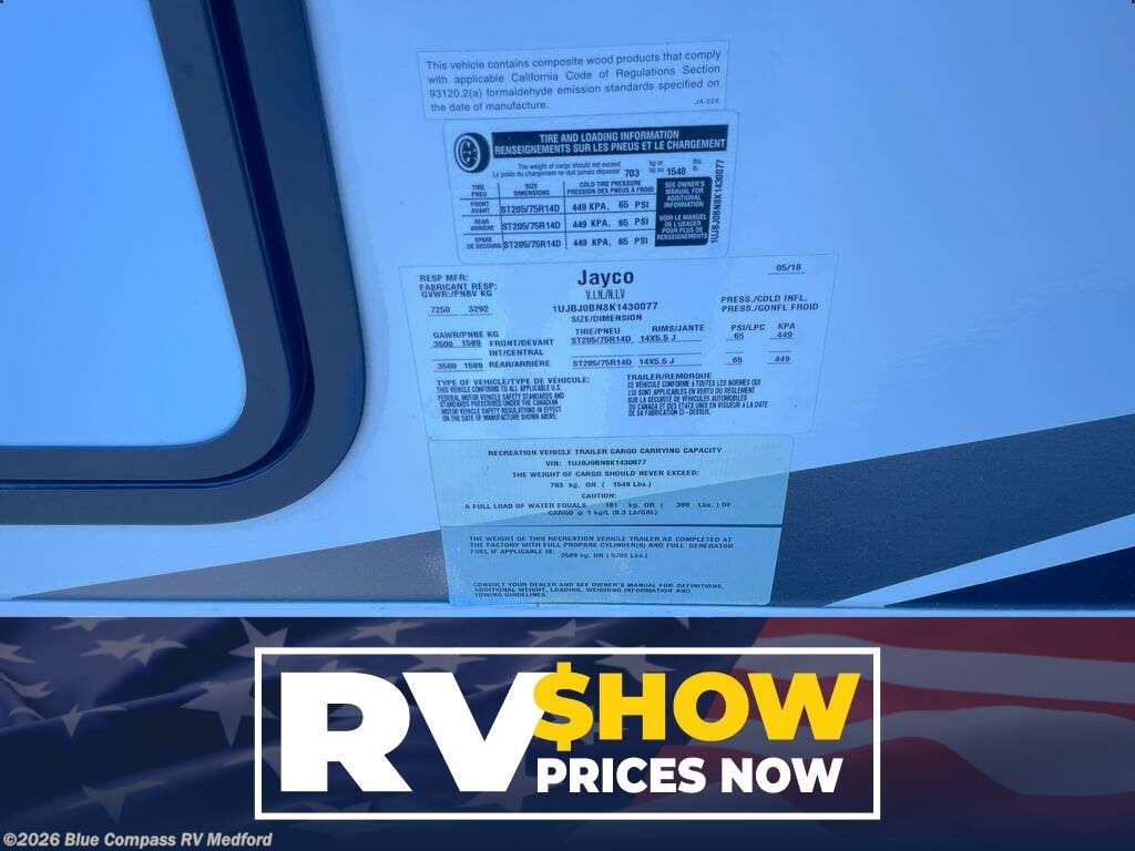 Used 2019  Jayco White Hawk 23MRB by Jayco from Blue Compass RV Medford in Medford, OR
