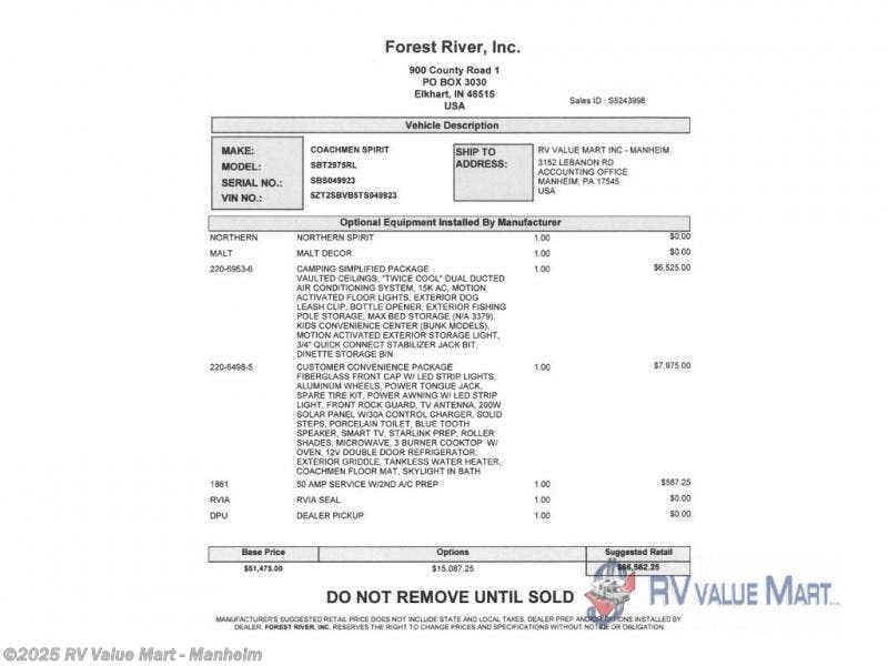 New 2026 Coachmen Northern Spirit Ultra Lite 2975RL available in Manheim, Pennsylvania