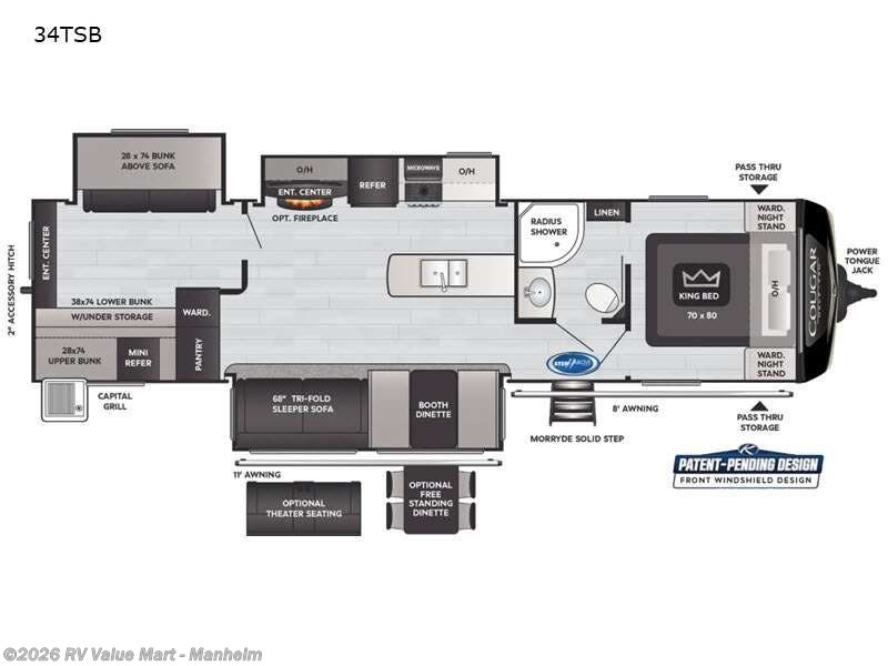 Used 2021 Keystone Cougar Half-Ton 34TSB available in Manheim, Pennsylvania