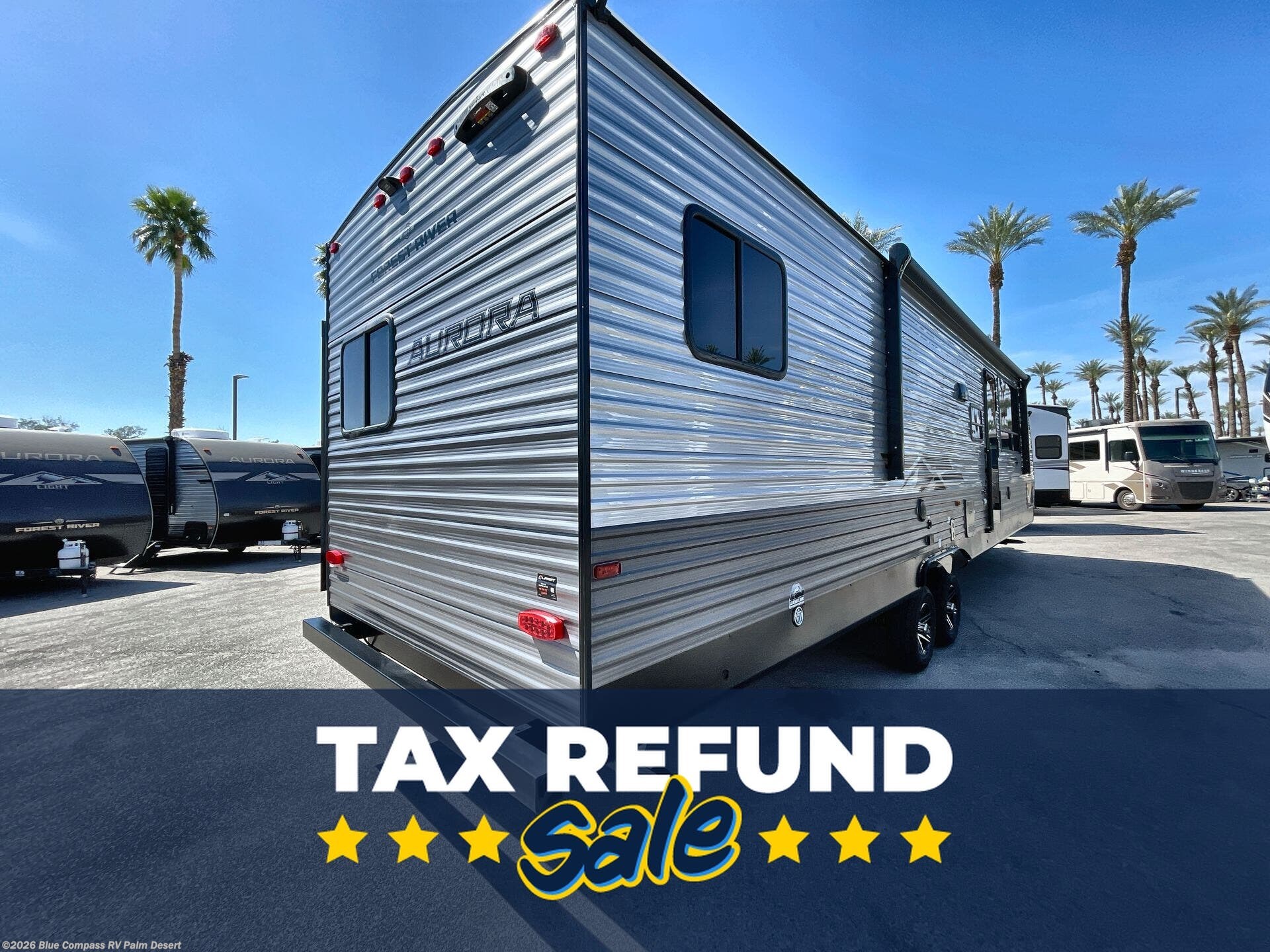 New 2026 Forest River Aurora 34BHTS (2 Queen Beds) available in Palm Desert, California