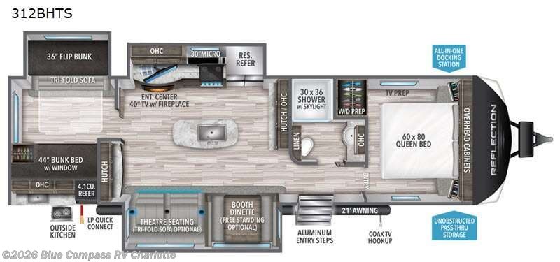Used 2021 Grand Design Reflection 312BHTS available in Concord, North Carolina