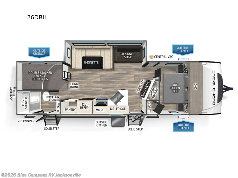 Used 2025 Forest River Cherokee Alpha Wolf 26DBH available in Jacksonville, Florida