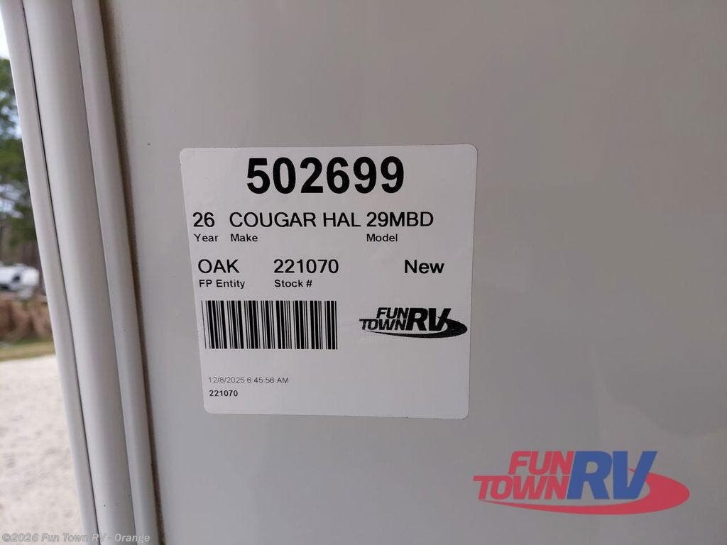 New 2026 Keystone Cougar Half-Ton 29MBD available in Orange, Texas