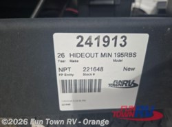 New 2026 Keystone Hideout Mini 195RBS available in Orange, Texas