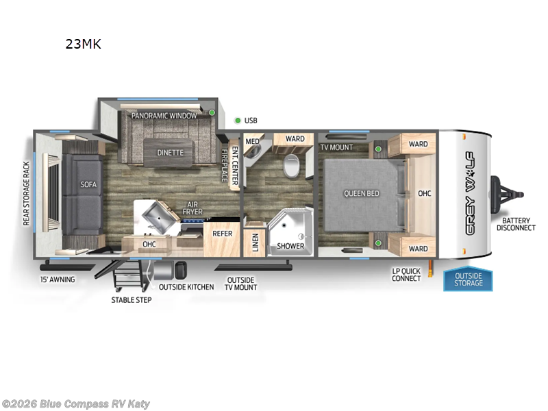 Used 2024 Forest River Cherokee Grey Wolf 23MK available in Katy, Texas