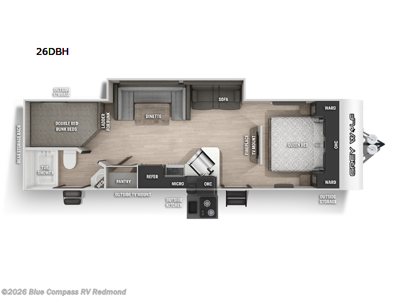Used 2022  Forest River Cherokee Grey Wolf 26DBH by Forest River from Blue Compass RV Redmond in Redmond, OR