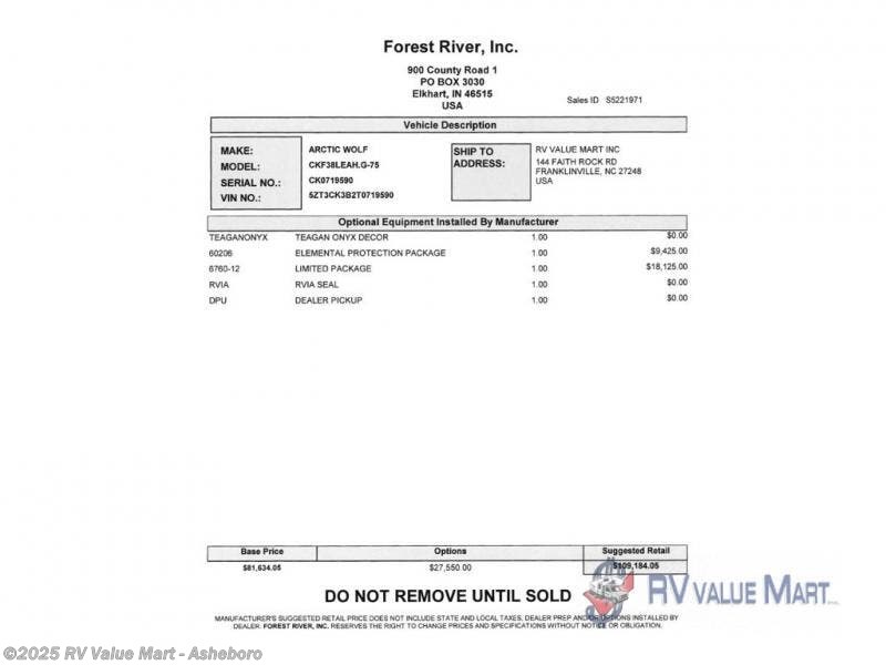 New 2026 Forest River Cherokee Arctic Wolf 38LEAH available in Franklinville, North Carolina