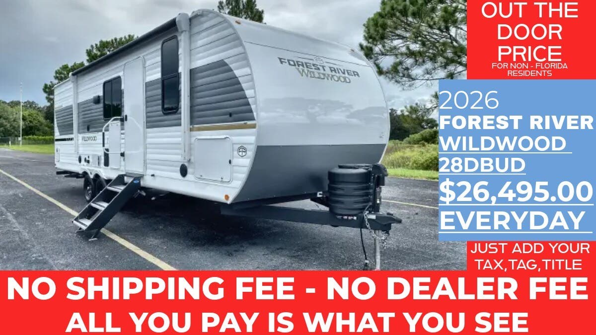 New 2026 Forest River Wildwood 28DBUD available in Panama City, Florida