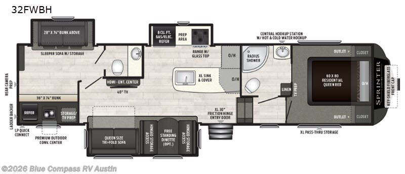 Used 2019 Keystone Sprinter Campfire Edition 32FWBH available in Buda, Texas
