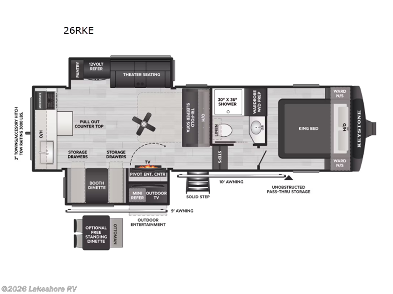 New 2027 Keystone Cougar Half-Ton 26RKE available in Muskegon, Michigan