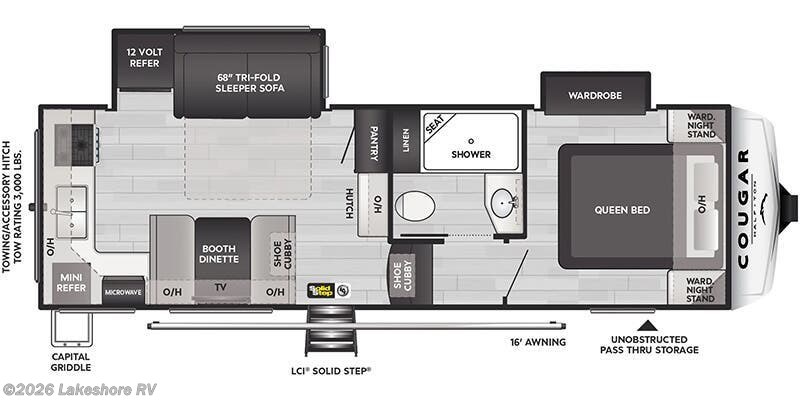 New 2026 Keystone Cougar Half-Ton 23MLE available in Muskegon, Michigan