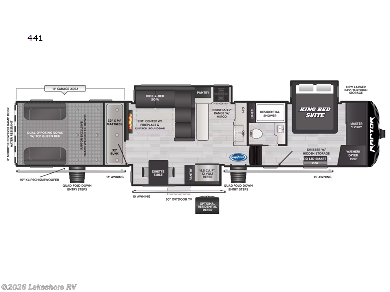 New 2025 Keystone Raptor 441 available in Muskegon, Michigan