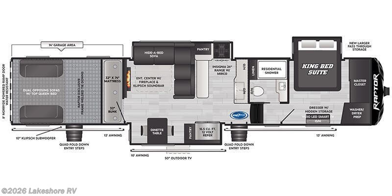 New 2025 Keystone Raptor 441 available in Muskegon, Michigan