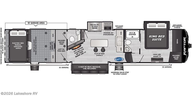 New 2025 Keystone Raptor 415 available in Muskegon, Michigan